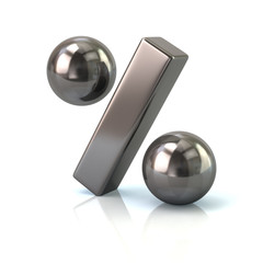 Silver pracent icon 3d rendering