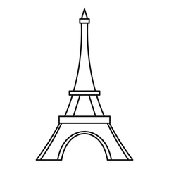 Eiffel tower icon. Outline illustration of eiffel tower vector icon for web