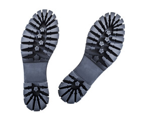 Black leather boots isolated on white background