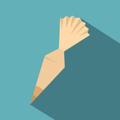 Cooking bag with nozzle icon. Flat illustration of cooking bag with nozzle vector icon for web isolated on baby blue background