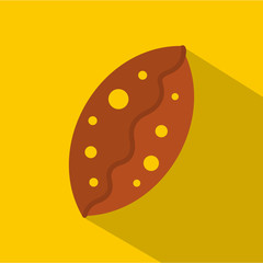 Fresh baked pastry icon. Flat illustration of fresh baked pastry vector icon for web isolated on yellow background