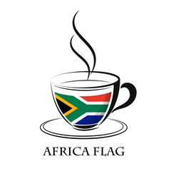 coffee logo made from the flag of Africa flag
