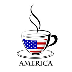 coffee logo made from the flag of America