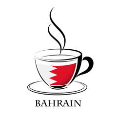 coffee logo made from the flag of Bahrain