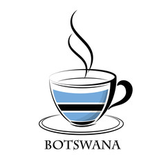 coffee logo made from the flag of Botswana