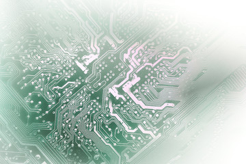 Close up of yellow computer circuit board