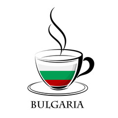 coffee logo made from the flag of Bulgaria