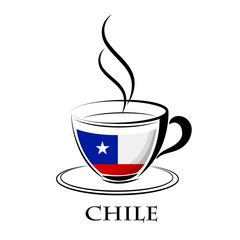 coffee logo made from the flag of Chile