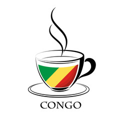 coffee logo made from the flag of Congo