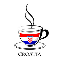 coffee logo made from the flag of croatia