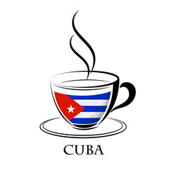coffee logo made from the flag of Cuba