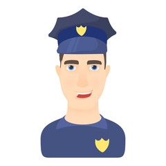 Policeman icon. Cartoon illustration of policeman vector icon for web