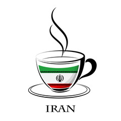 coffee logo made from the flag of Iran