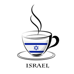 coffee logo made from the flag of Israel