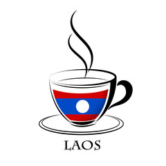 coffee logo made from the flag of Laos