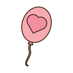 pink balloon love heart icon vector illustration eps 10