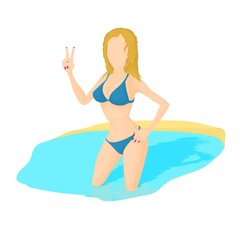 Beach icon. Cartoon illustration of beach vector icon for web