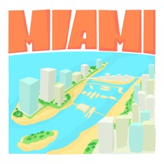 Miami city concept. Cartoon illustration of Miami city vector concept for web