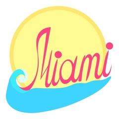 Miami logo. Cartoon illustration of miami vector logo for web
