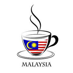 coffee logo made from the flag of Malaysia