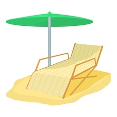 Deck chair icon. Cartoon illustration of deck chair vector icon for web