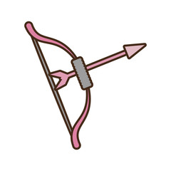 pink bow and arrow love emblem icon vector illustration eps 10