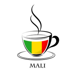 coffee logo made from the flag of Mali