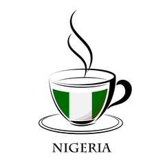coffee logo made from the flag of Nigeria