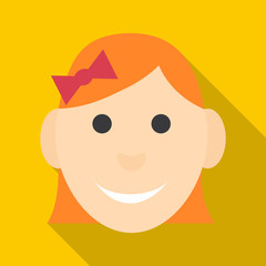Girl icon. Flat illustration of girl vector icon for web