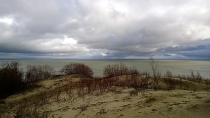 The Curonian spit in cloudy weather