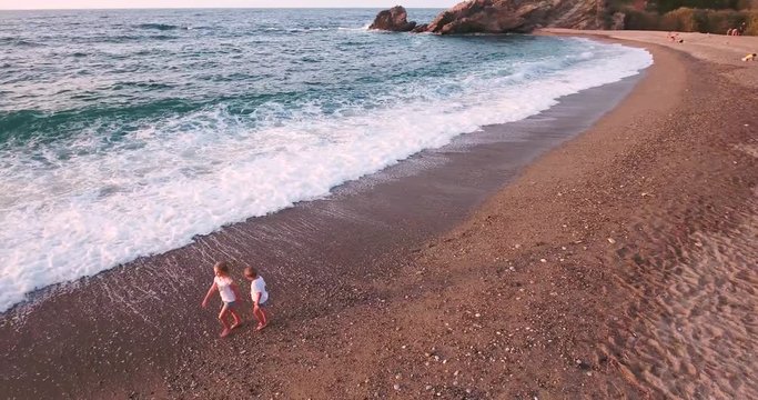 kids playing at beach