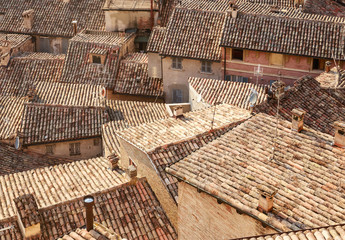 Naklejka premium Roofs of old houses. Urbino. Italy, Marche