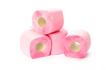 toilet paper isolated on white background