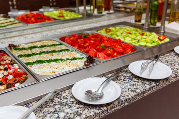 Salad selection in a hotel restaurant