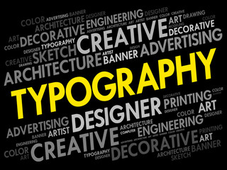TYPOGRAPHY word cloud, creative business concept background