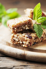 Healthy cereal bars with berry