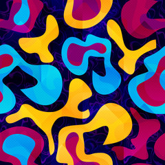 Fototapeta na wymiar colorful graffiti pattern on dark background Seamless abstract pattern