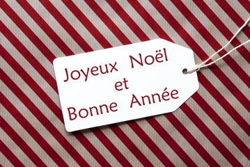 Label On Red Paper, Bonne Annee Means Happy New Year