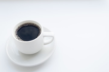 isolated white cup of coffee on white background