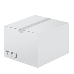 White cardboard box. Closed package