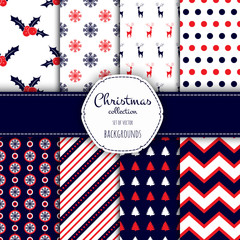Obraz premium Set of seamless backgrounds.