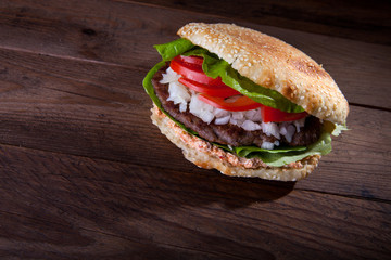 Homemade hamburger