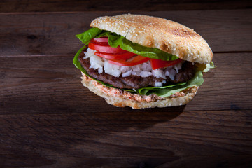 Homemade hamburger