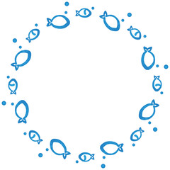 Vector illustration of a circle sea frame