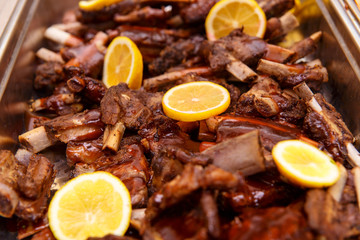 Appetizing roasted pork ribs