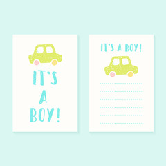 Set of 2 giftcards for baby boy born. Printable