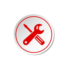 Service logo icon. Repair and maintenance red sign. Vector isolated illustration.