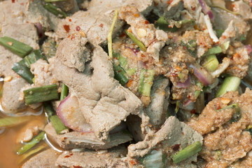 Spicy grilled beef salad, Nam Tok, Thai food