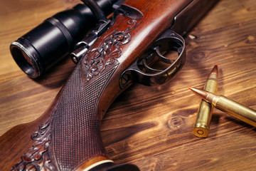 Sniper rifle with bullets