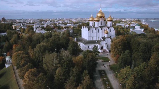 Aerial shot Yaroslavl the Golden ring of Russia